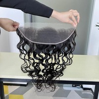 12A vague profonde 13x6 13x4 fermeture à lacet transparente cheveux humains brésiliens 100% cheveux vierges bruts pré-plumés avec des cheveux de bébé