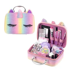 Cosmétiques pour enfants, jouets, sac à <span class=keywords><strong>maquillage</strong></span> licorne, ensemble complet de rouge à lèvres, vernis à ongles, sac à main, ensemble de <span class=keywords><strong>maquillage</strong></span> pour filles - Product Image 2