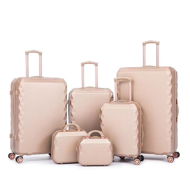 Factory Luxury 6pcs ABS Travel Suitcase Luggage Set 12/14/20/24/28/32inch Trolley Hard Case Simple Business Style