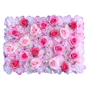 नई डिजाइन फूल दीवार पृष्ठभूमि शादी थोक कृत्रिम फूल के लिए चटाई अनुकूलित फूल दीवार