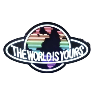Plaques lumineuses au néon LED pour la décoration murale Colorful Planet LED Light up Sign Lamp for Game Room the World Is Yours <span class=keywords><strong>Neon</strong></span> Sign - Product Image 1