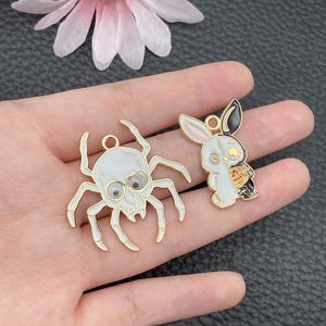 Transfrontalier Halloween fantôme chauve-souris goutte huile bijoux accessoires bricolage boucles d'oreilles collier porte-clés pendentif - Product Image 4