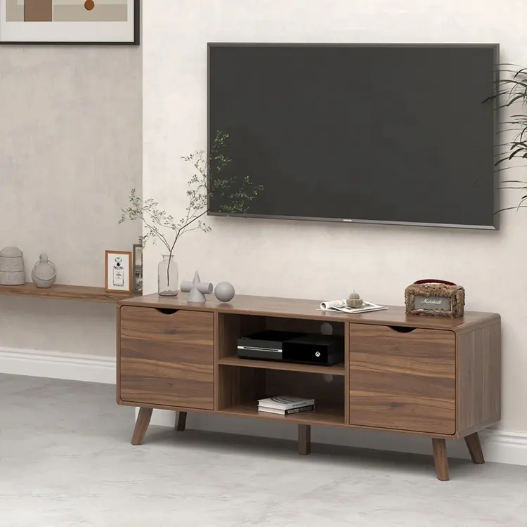 Luxo sala de entretenimento centro móveis madeira media unidade console morden tv stand armário, madeira tv mesa