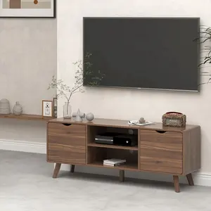 Luxury living room entertainment center furniture wood media unit console morden tv stand cabinet, wood tv table