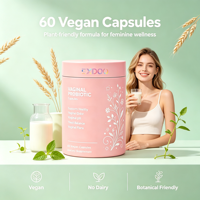 Capsules Probiotiques Personnalisées pour Femmes avec Probiotiques Vaginaux et Enzymes Digestives, Aide à Maintenir un Équilibre Stable, Soutien Herbal pour la Santé Intime Féminine