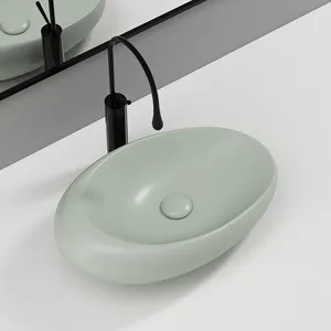 Porcelain Lavabo Design Ellipse Goose Egg Shape Vessel Sinks Ceramic Bathroom Wash Basin