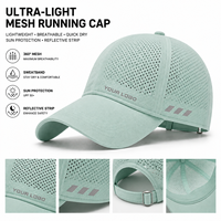 Gorra de Running de Malla Ultraligera Personalizada, Transpirable, de Secado Rápido, Reflectante, con Protección UV, Ajustable, Proveedor OEM