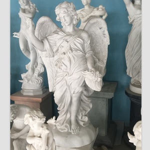 Estatua de Ángel de tamaño natural para jardín, piedra grande romana pulida - Product Image 2