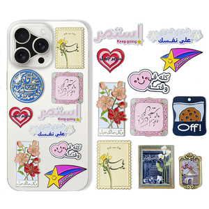 دبوس شارة لاصق بأفضل جودة وشعار مخصص، لاصق 3M معدني بنمط حروف وزهور مخصص، ملصقات من المينا الناعمة لجراب الهاتف متوفرة في المخزون - Product Image 1