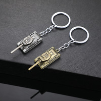 Porte-clés 3D Mini Tank en métal, modèle de char vintage en alliage de zinc, cadeau souvenir pour les fans