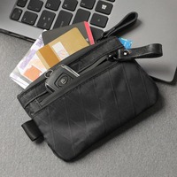 Dompet EDC X-Pac Logo Kustom Tahan Air Mini dengan Resleting, Tempat Kartu, Dompet Koin, Organizer Kartu Kredit dengan Tali Pergelangan Tangan