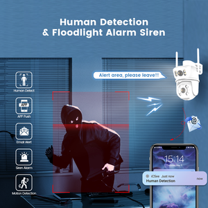 Cámara PTZ Inalámbrica Icsee de 6MP ULTRAHD con Doble Lente y Enlace de Alarma, Visión Nocturna a Color de 360° <span class=keywords><strong>Pan</strong></span>/<span class=keywords><strong>Tilt</strong></span>, Cámara Inteligente Wifi - Product Image 4