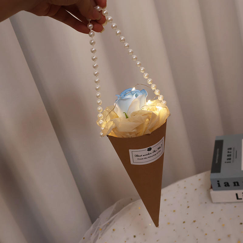 Ice cream crushed ice blue rose