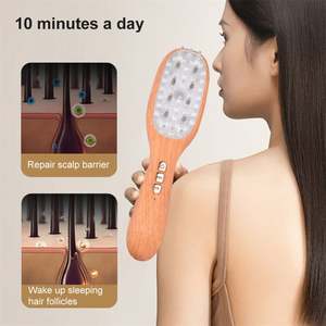 Peine de masaje con vibración roja y azul, peine antipérdida de cabello, dispositivo de crecimiento de cabello, cepillo eléctrico para masaje del cuero cabelludo, aplicador de aceite - Product Image 1