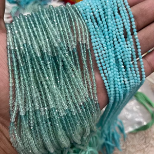 Cuentas facetadas de piedras preciosas multicolores naturales 3mm Rondelle piedra suelta fluorita cromo di óxido Calcedonia - Product Image 1