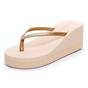 2021 Summer Classic Platform <strong>Slippers</strong> for Women Custom Wholesale <strong>Waterproof</strong> Anti-Slip <strong>Outdoor</strong> Wedges Flip Flops with Heel - Product Image 2