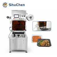 Machine d'emballage automatique pneumatique haute précision Shuchen pour barquettes alimentaires, scelleuse MAP pour boissons et aliments, film en aluminium, certifiée CE, garantie 1 an