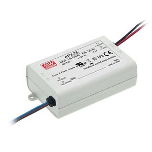 Alimentation électrique LED Mean Well APV-25 25W 12V DC, classe 2, pour lieux secs et humides - Product Image 1