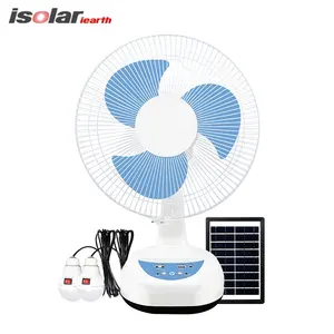 12 INCH Rechargeable Table Fan AC DC Led Emergency Desk Fan 2 Wind Speeds