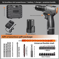Perceuse électrique sans balais, perceuse à percussion rechargeable à double vitesse, perceuse sans fil au lithium-ion, mini perceuse pistolet multifonctionnelle de qualité