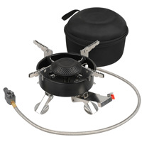 STARCAMP 4500W Grand Feu Réchaud à Gaz Extérieur Camping Brûleur à Gaz Pliant Réchaud Électronique Randonnée Portable Pliable Split Poêles