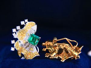 Xinfly Custom 18K Real Gold <b>Stud</b> Earrings 3.1CT Natural <b>Emerald</b> 0.80CT Natural Diamond Premium Quality Diamond Earrings - Product Image 4