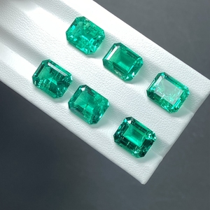 <span class=keywords><strong>Octagon</strong></span> cắt màu xanh lá cây Columbia bao gồm phòng thí nghiệm ngọc lục bảo đá quý cho vòng làm - Product Image 3