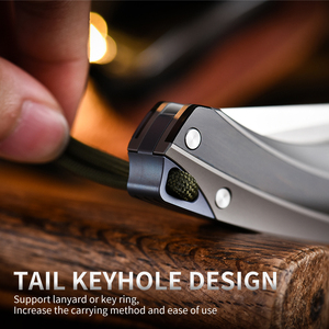 Navaja Plegable PioneerEDC de Titanio - Hoja de Acero <span class=keywords><strong>ELMAX</strong></span>, Mango de Titanio con Parche de Zirconio, Navaja de Bolsillo para Camping y Actividades al Aire Libre - Product Image 4