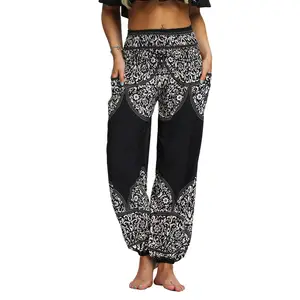 Pantalon de yoga taille haute pour femmes de style tribal bohème imprimé à la demande Leggings de lanterne stretch coupe ajustée avec pantalons de fournisseurs OME