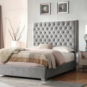 <span class=keywords><strong>Lit</strong></span> de voiture pour enfants Montessori Filles Princesse rembourré en tissu surélevé Cadre de <span class=keywords><strong>lit</strong></span> King Size - Product Image 5