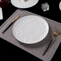 Assiette creuse ronde en porcelaine fine blanche, 6 tailles (6,25-12 pouces), pour pain, dessert, dîner, service de table, hôtel, logo personnalisé