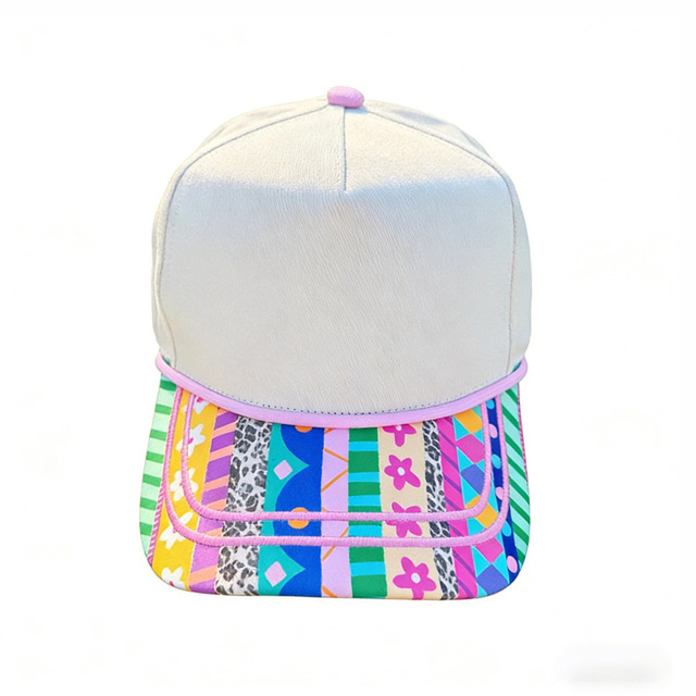 Women Retro Patchwork Baseball Cap Colorful Brim Dad Hat Adjustable Casual Streetwear Hat Soft Lightweight Summer Cap OEM/ODM