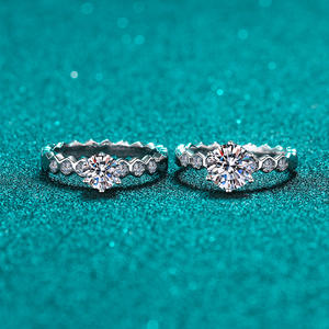 Bijoux de luxe 925 argent Sterling Moissanite diamant bague de fiançailles 1CT GRA certifié rond brillant coupe bague pour femme - Product Image 5