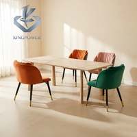 Chaise de salle à manger rembourrée en tissu velours, style nordique moderne, luxe léger, dossier rembourré, écologique, ergonomique, pour la maison et l'hôtel, vente en gros