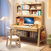 Bureau d'étude ergonomique en bois réglable en hauteur avec étagère intégrée pour chambre à coucher, bureau à domicile, étudiants