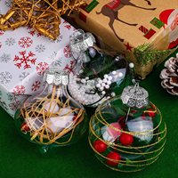 Vente chaude 8.5cm Boule De Noël Ensemble Boule De Noël Transparente Suspendue Boule Remplie Écologique