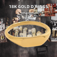 Benutzer definierte Designer 18 Karat vergoldet Edelstahl Frauen Mode Blank Ring D-Form Geometrische personal isierte gravierte Siegelring