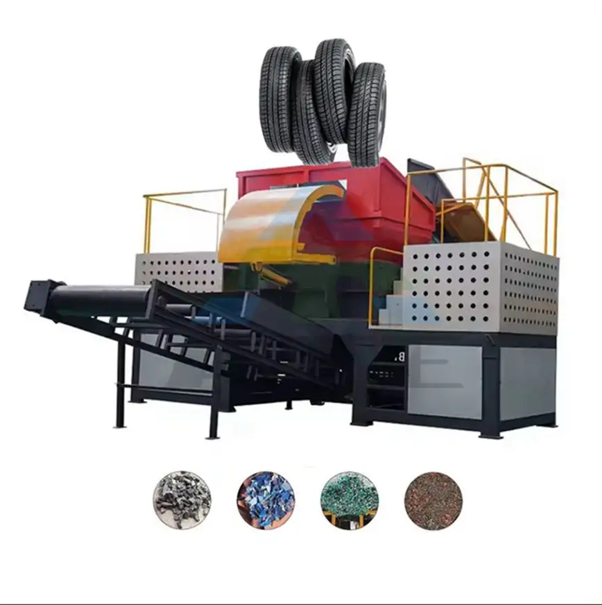 Nhà máy cung cấp PP PE Jumbo Túi Shredder sử dụng quần áo PA Nylon vải nhựa chất thải kim loại xe lốp tái chế đôi trục Shredder