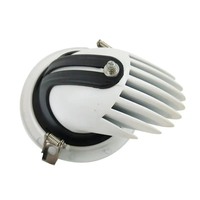 Spot encastré LED COB en aluminium, design trompe d'éléphant, orientable à 360°, 7W 15W, noir et blanc