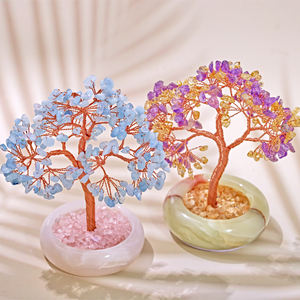 Artigianato in pietra Semi-preziosa con filo di rame a tema Love Feng Shui ornamento - Product Image 1