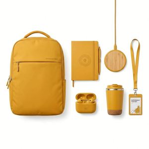 Ensemble de Marchandises Promotionnelles Personnalisées pour Salons Professionnels : Sac à Dos, Bouteille Isotherme, Écouteurs, Carnet, Lanière - Product Image 2
