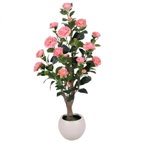 Décorations de mariage en gros : Arbre de camélia artificiel en tissu, fleurs artificielles pour extérieur, intérieur, bureau, hôtel, magasin, maison