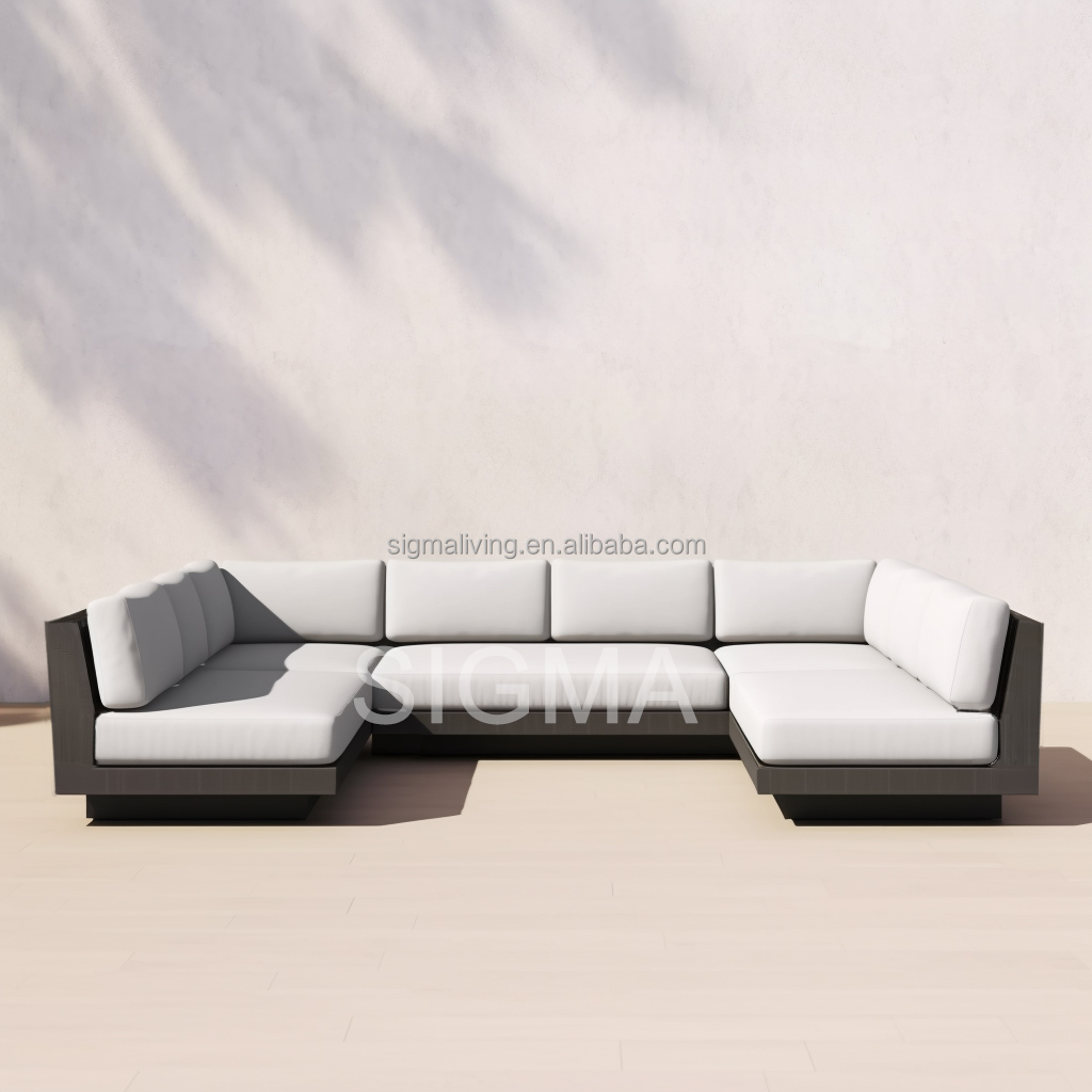 Outdoor Luxury Aluminum Garden Sofa New Design Patio Luxury Furniture L shape sectional sofa set