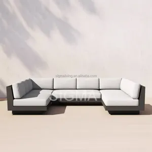 Outdoor Luxury Aluminum Garden Sofa New Design Patio Luxury Furniture L Shape Sectional Sofa Set