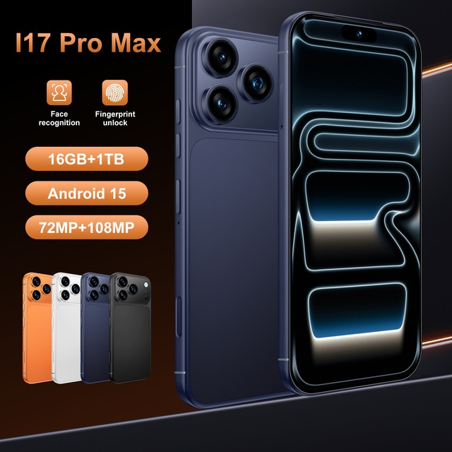 2026 New I17 PRO MAX 5G Smartphone Factory Price Global Version 78MP Front 108MP Rear Camera Android 15 HD Screen Deca Core