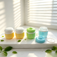 Pot cosmétique en PP mignon pour crème visage enfant, 50g 100g, avec couvercle à vis bouton, large ouverture, finition mate, impression couleur personnalisée, OEM ODM, vente en gros