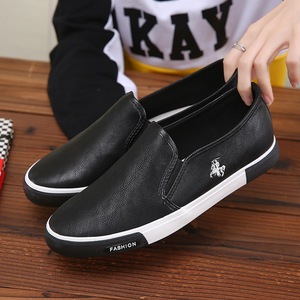 Zapatos deportivos de otoño para hombre, zapatos de skate, modernos y casuales, zapatos casuales de suela lisa para el trabajo, versión en blanco y negro - Product Image 2