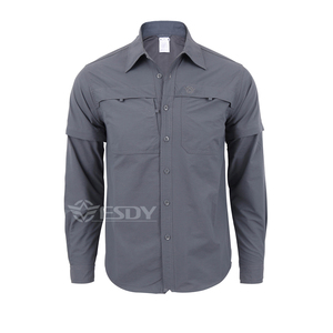 Camisetas Tácticas Transpirables de Secado Rápido para Hombre ESDY Color Gris para Deportes al Aire Libre - Product Image 2