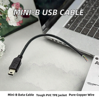 Câble USB 2.0 Mini Type B 5 broches D3950 de 1 m de long, mâle vers extrémité ouverte, pour appareil photo, scanner, MP3, MP4