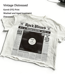 T-Shirt da Uomo con Stampa DTG Personalizzata Kornit, Design con Bordi Sfrangiati, Abbigliamento Trendy Essenziale per lo Stile Giovanile - Product Image 1